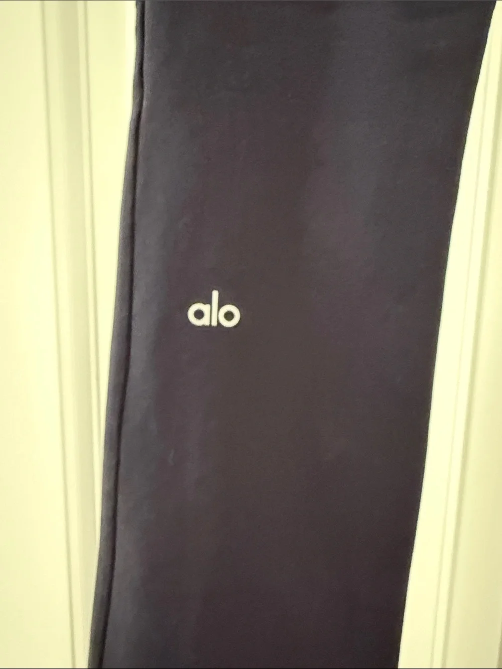 Alo Yoga Black High Waist Split Hem Flare Leggings